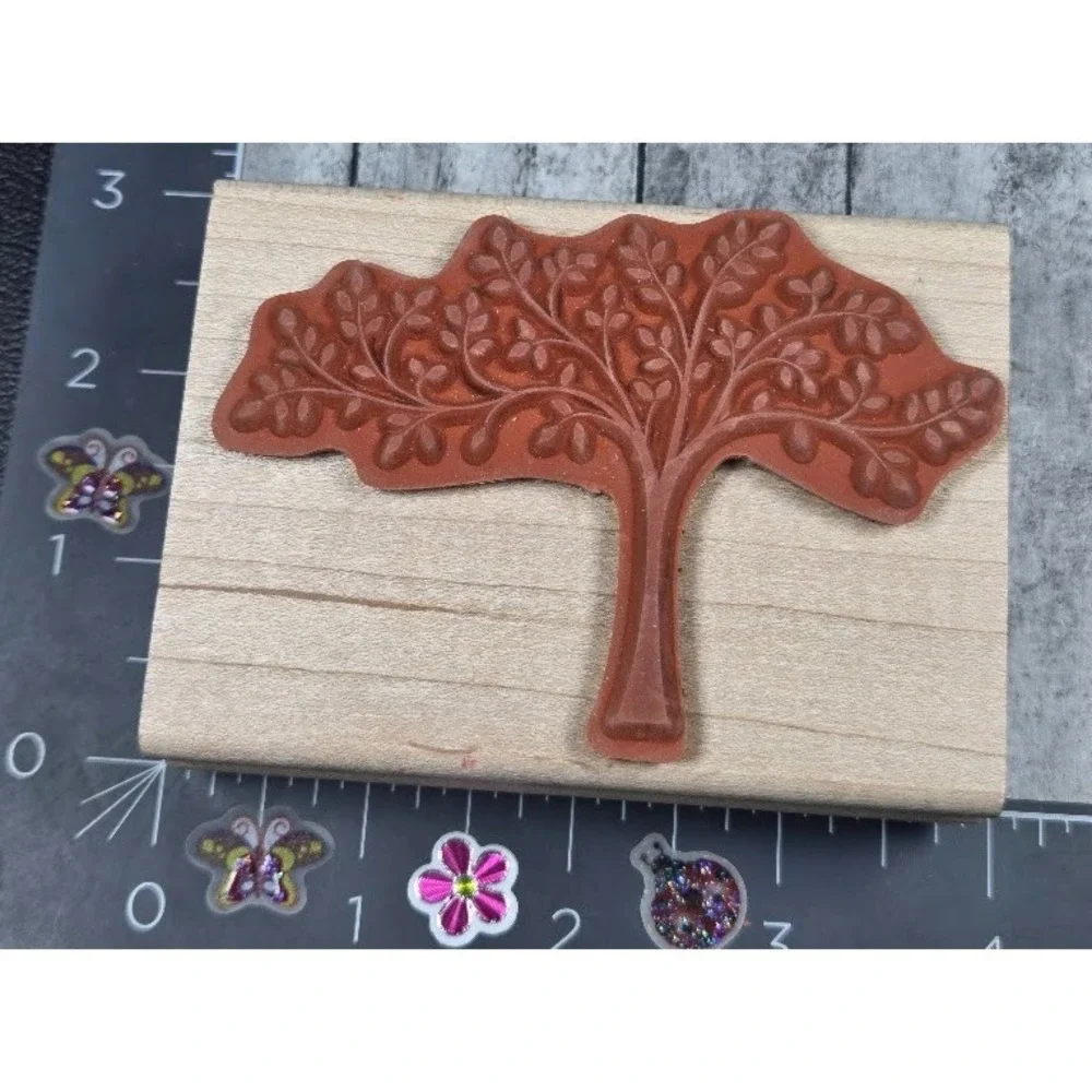 Stampin' Up! Tree Leafy Branch Double Sided Rubber Stamp Wood #L52